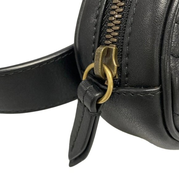 Auth GUCCI GG Marmont 476434 Black Leather Bum Bag - Picture 8 of 16